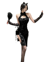 Weisgirl Sexy Hollow-out Cos Chinese-style High-slit Cheongsam Catwoman Uniform - Halloweez